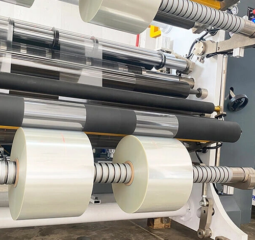 Why does the plastic film appear embossment after slitting?
